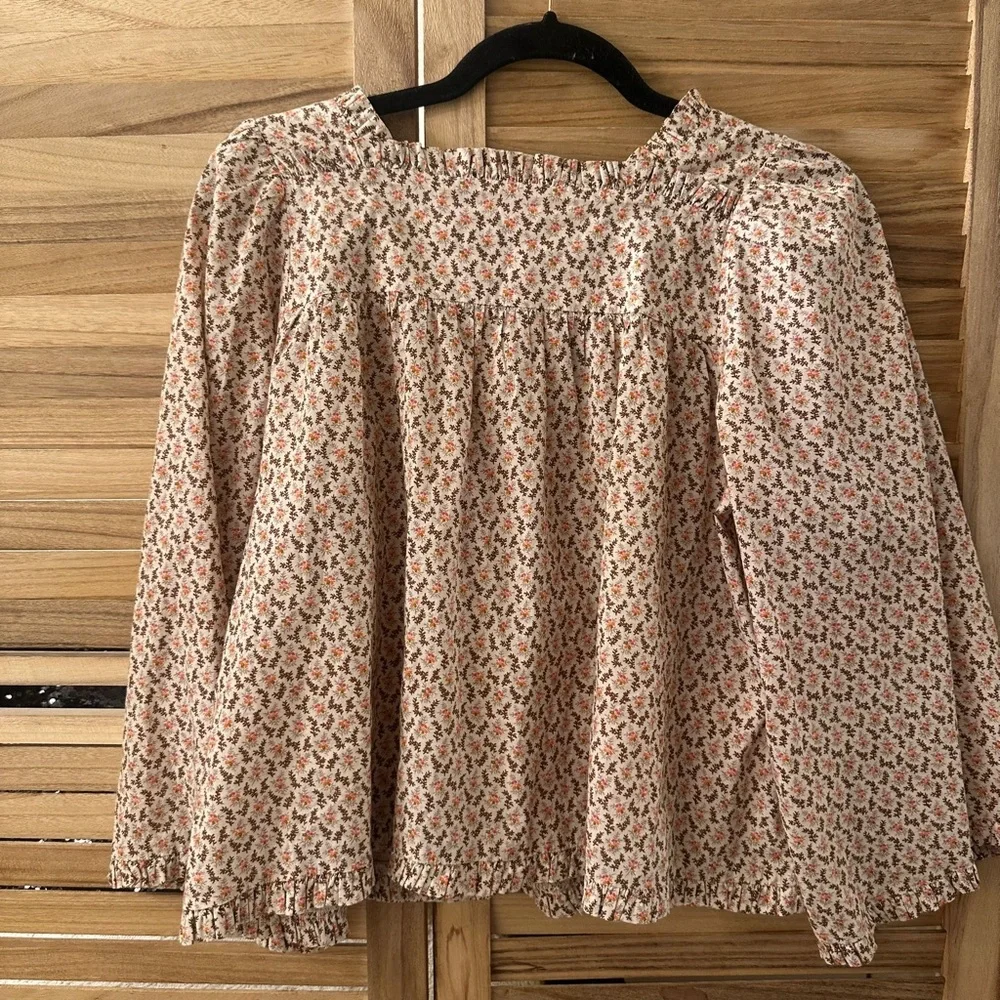 DOEN Lunaria Top in Cream Winter Ditsy Floral Print size S - Picture 7 of 7